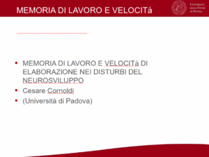 Slide Memoria di lavoro e velocità